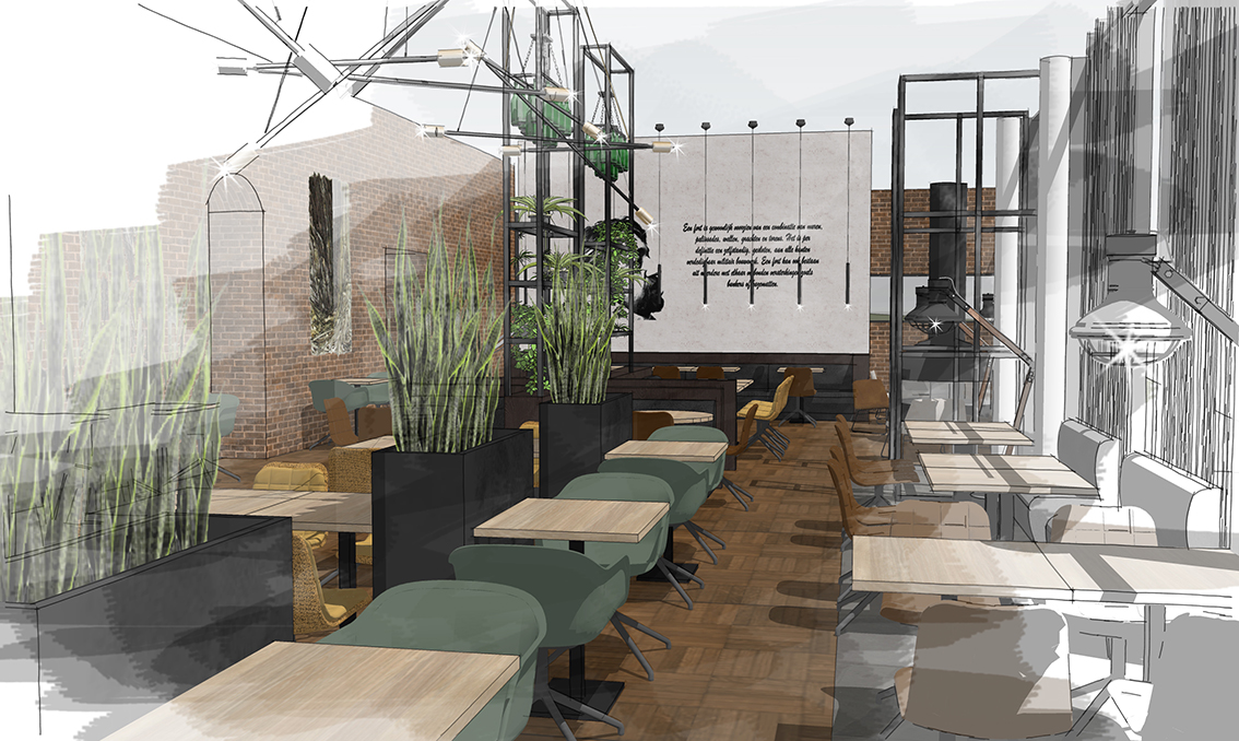 Schets-Tekening-restaurant-Daisy-Heuvel-Zakelijk-Ontwerp